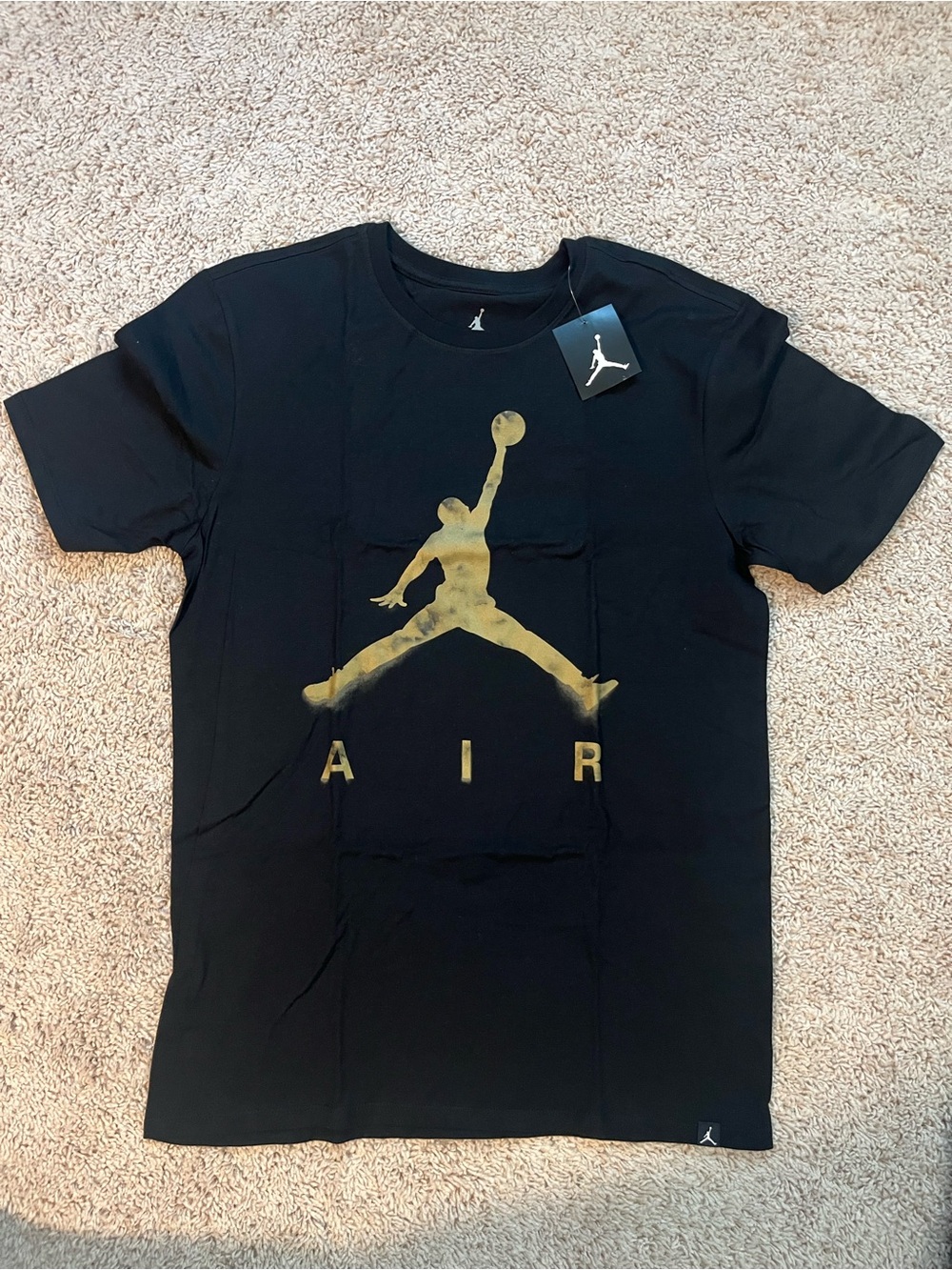Jordan Black T-Shirt with Gold Jumpman Accent